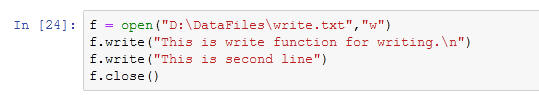 using write function in python