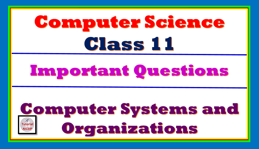 Important Qna Basic Computer Organization Class 11
