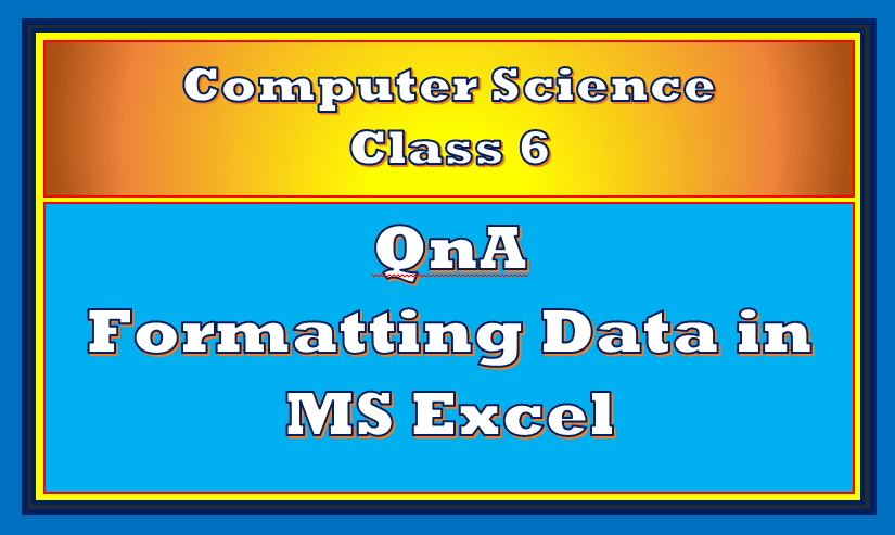 QnA Formatting data in MS Excel Class 6