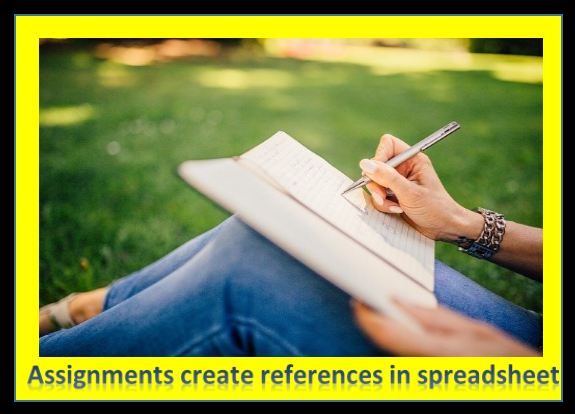 Create references in spreadsheet