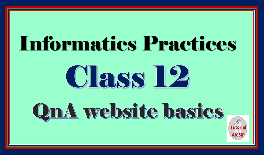 QnA Website Basics class 12