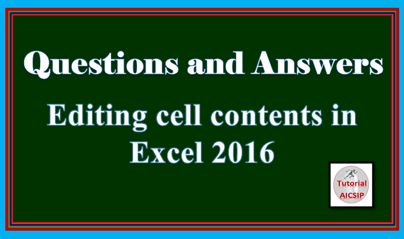 editing data in excel 2016