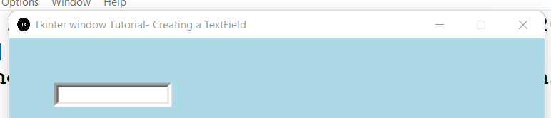 Creating a Textfield in Tkinter