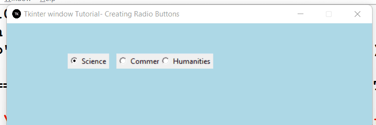 Creating Radio Buttons