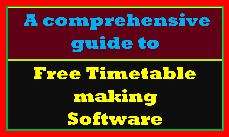 free school timetable software